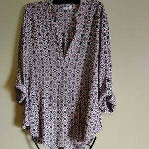 Lush Purple Patterned Women's Blouse